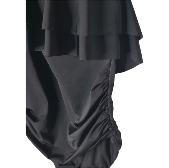 Cacique Collection Onepiece One Shoulder Ruffle Rouched Slimming Panel Modest 26 - Picture 4 of 11